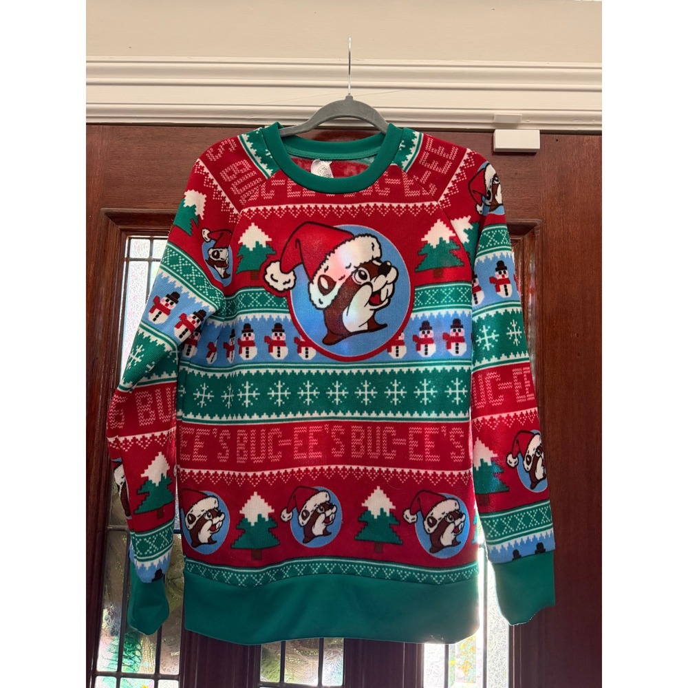 Buc-ee's Ugly Christmas Sweater Large Santa Beaver Official Holiday Pullover